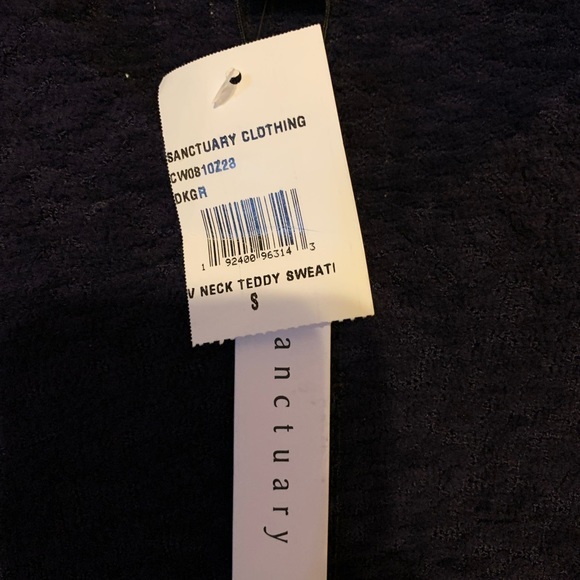 SANCTUARY NAVY BLUE TEDDY BEAR SWEATER SIZE L - Picture 4 of 7